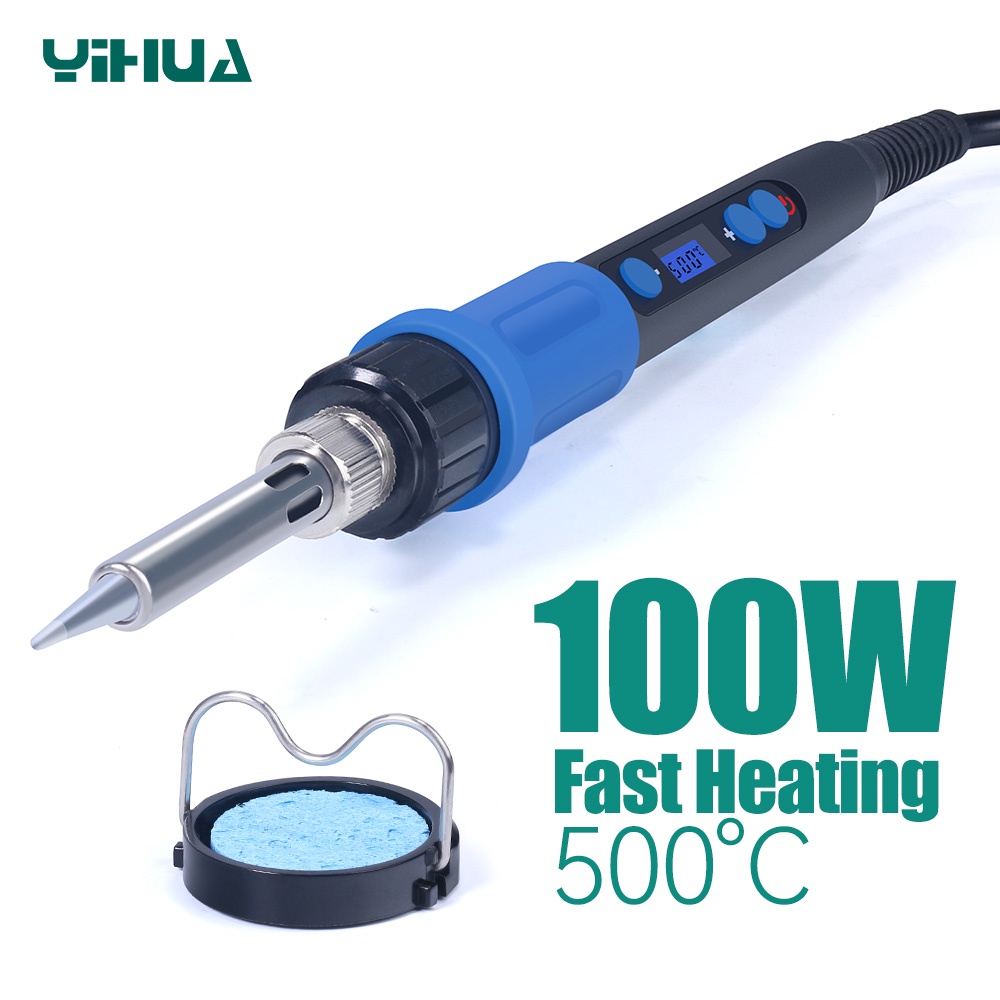 Yihua 928D-I 100W ดิจิตอลไฟฟ้าบัดกรีเหล็กชุดอุณหภูมิปรับเชื่อมเครื่องมือเซรามิคเครื่องทําความร้อนบัดกรีเคล็ดลับ Rework มือเครื่องมือสําหรับ Home Electronics Repair