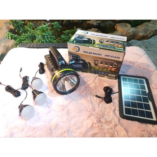 JMF SOLAR MUSIC JMF-FL018 ไฟฉายอเนกประสงค์โซล่าเซลล์ 80W ไฟโซล่าเซลล์ โซล่าเซล