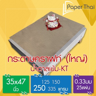 กระดาษคราฟท์ น้ำตาลเข้ม KT 250G 35*47 นิ้ว 25 แผ่น [289x0.05] PaperThai กระดาษทำกล่อง กระดาษทำซองจอดหมาย