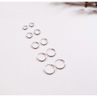 cchershop: silver925 ต่างหูห่วงเงินแท้ ต่างหูแบบเรียบ ต่างหูห่วง Hoop earring ห่วงเงินแท้