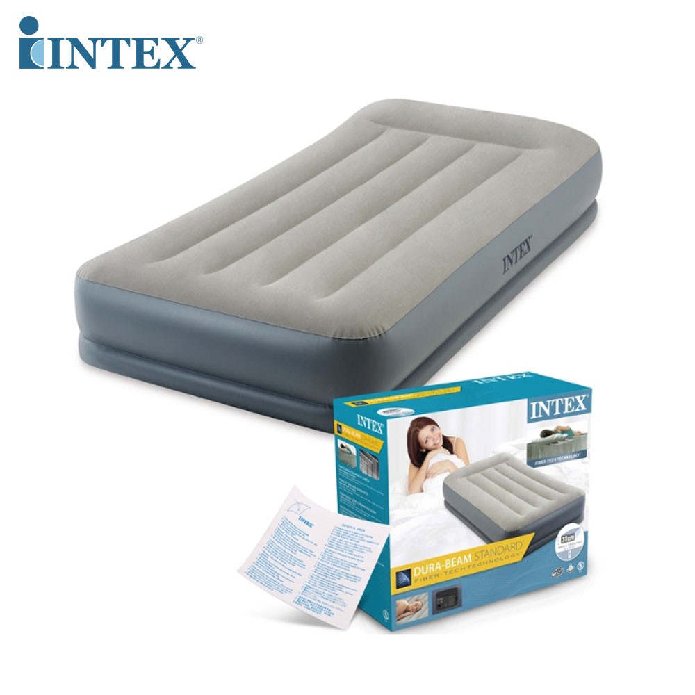 sale INTEX ที่นอน ที่นอนเป่าลม ปั๊มลมในตัว PILLOW REST MID-RISE AIRBED รุ่น 64116