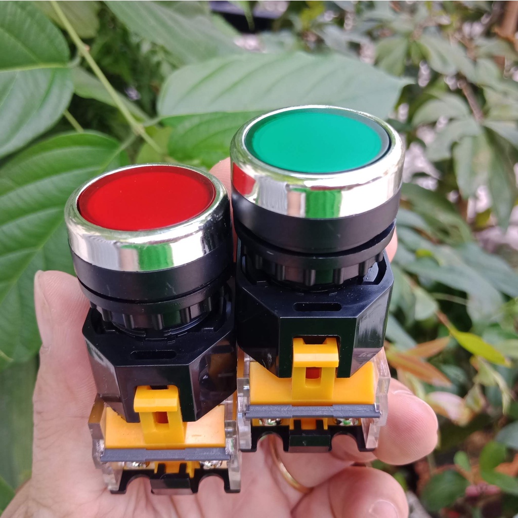 ปุ่มกดปล่อย RED/BLUE - ไม่มีไฟ LA38-11BN - 440V 10A - ปุ่ม RESET