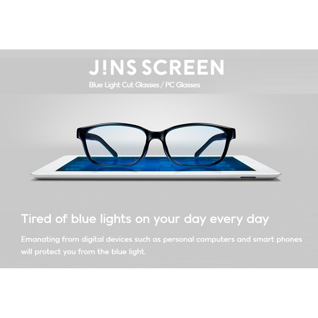 JINS Screen แว่นตัดแสงสีฟ้า ของแท้จากญี่ปุ่น แว่นตาตัดแสง แว่นถนอมสายตา bluelightcut แว่นตา แว่นสายตา แว่นตัดแสง เล่นคอม