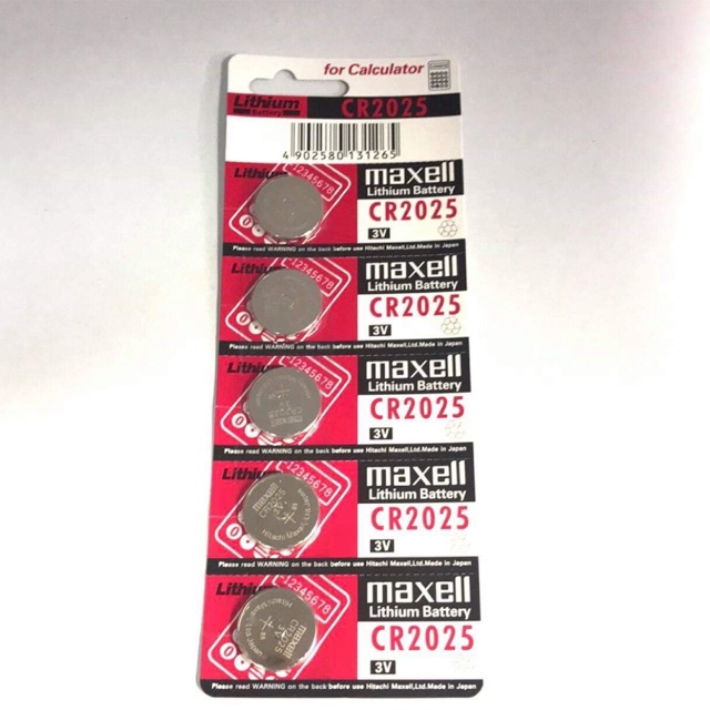 ถ่านกระดุมCR2016 Maxell  5ก้อน