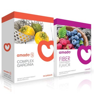 AMADO S Complex Garcinia (10แคปซูล) + FIBER PLUS Detox (5 ซอง)