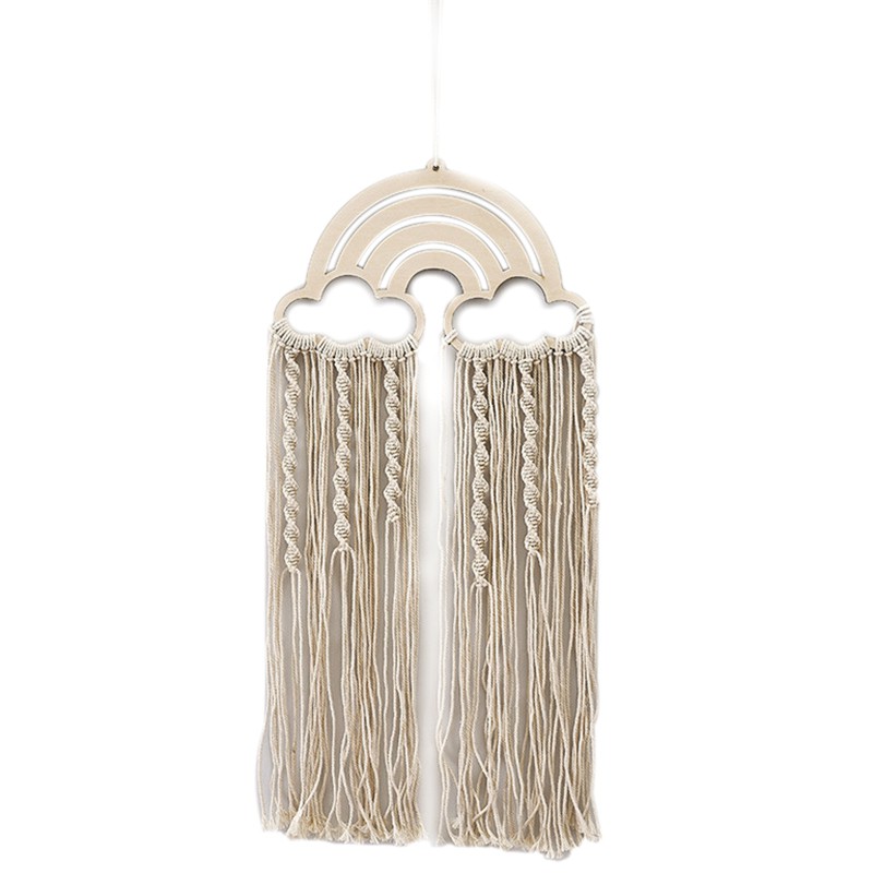 Nordic Baby Rainbow Cotton Tassels Wall Hanging Handmade Macrame Homed Girls Room Indian Decor
