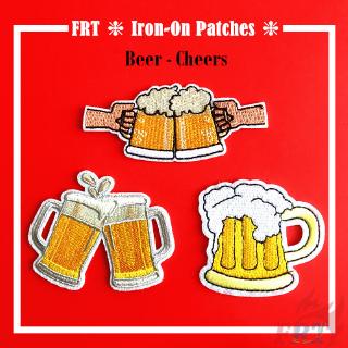 ☸ VSCO：Cheers - Beer Iron-on Patch ☸ 1Pc/3Pcs Diy Sew on Iron on Badges Patches