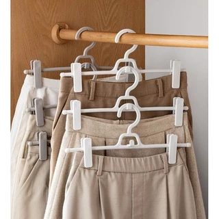Omocha | (1 set 5 ชิ้น) Trouser clip hanger ไม้แขวนเสื้อ กางเกง ไม้หนีบกางเกง