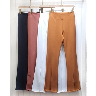 Split Pants กางเกง คัตติ้งเป๊ะเว่อร์กางเกงเอวสูง ดีเทล กางเกงขาม้าผ่าหน้าเก็บทรงเข้ารูปสวย