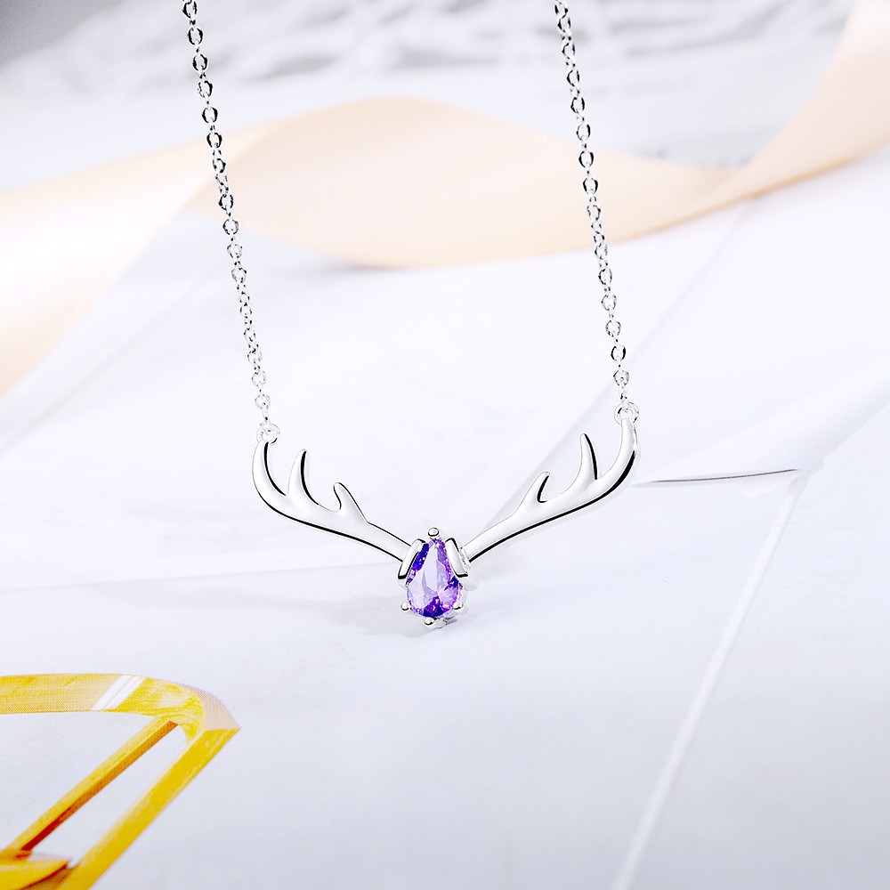 Mori Antler สร้อยคอหญิง Clavicle Chain ญี่ปุ่นและเกาหลี Simple Elk สร้อยคอจี้