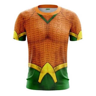 เสื้อยืดแขนสั้น พิมพ์ลาย Aquaman Jersey
