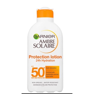 #ของแท้ พร้อมส่ง Garnier Ambre Solaire Ultra-Hydrating Shea Butter Sun Protection Cream SPF50 200 ML