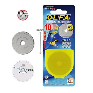 ใบมีดโรตารี่ OLFA RB60-1 ขนาด 60 mm ( จำนวน 1 แผง)