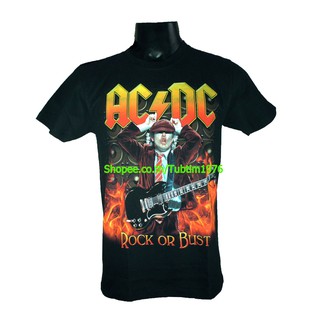 เสื้อยืดผ้าฝ้ายเสื้อวง Ac/Dc เสื้อวงร็อค เมทัล สากล เสื้อวินเทจ acdc เอซี/ดีซี ACD1737L XL  XXL 3XL