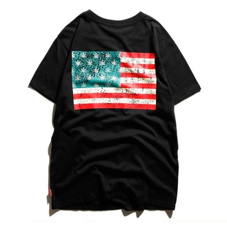 เสื้อยืดแฟชั่น ผ้าฝ้ายพิมพ์ลาย สีดำ /size M-L-XL