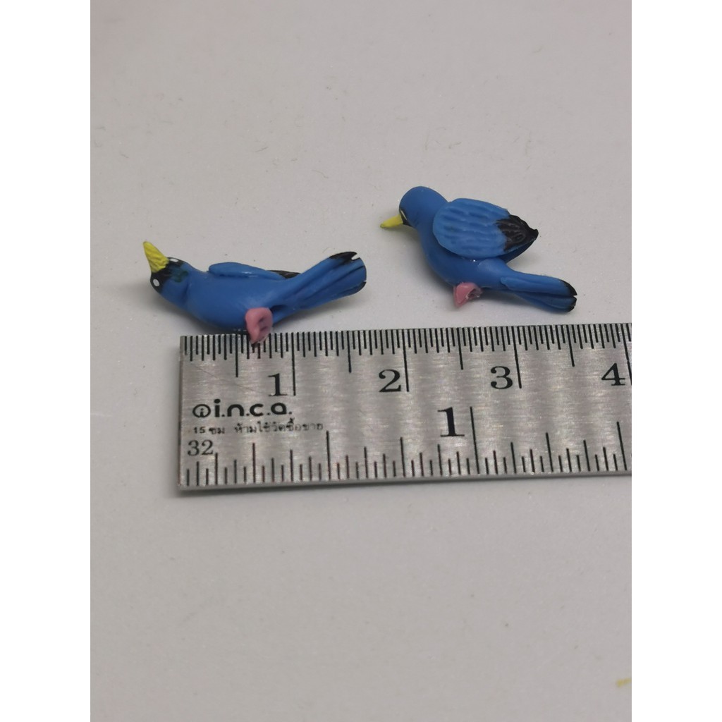 นกกระจอกสีน้ำเงิน  (Blue finch) นกจิ๋ว นก นกดินปั้น #ของจิ๋ว #ของตกแต่งสวน - รูปที่ 5
