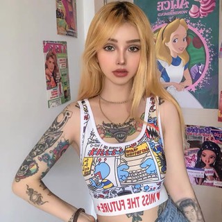 ✨Pre-order 👾Crop top ลายการ์ตูนกราฟฟิก👾