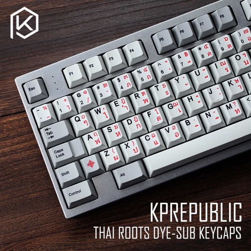 Thai Keycap Base KPrepublic อักษรแดง 49 คีย์ Cherry Profile พิมพ์แบบ Dye Sub วัสดุ PBT