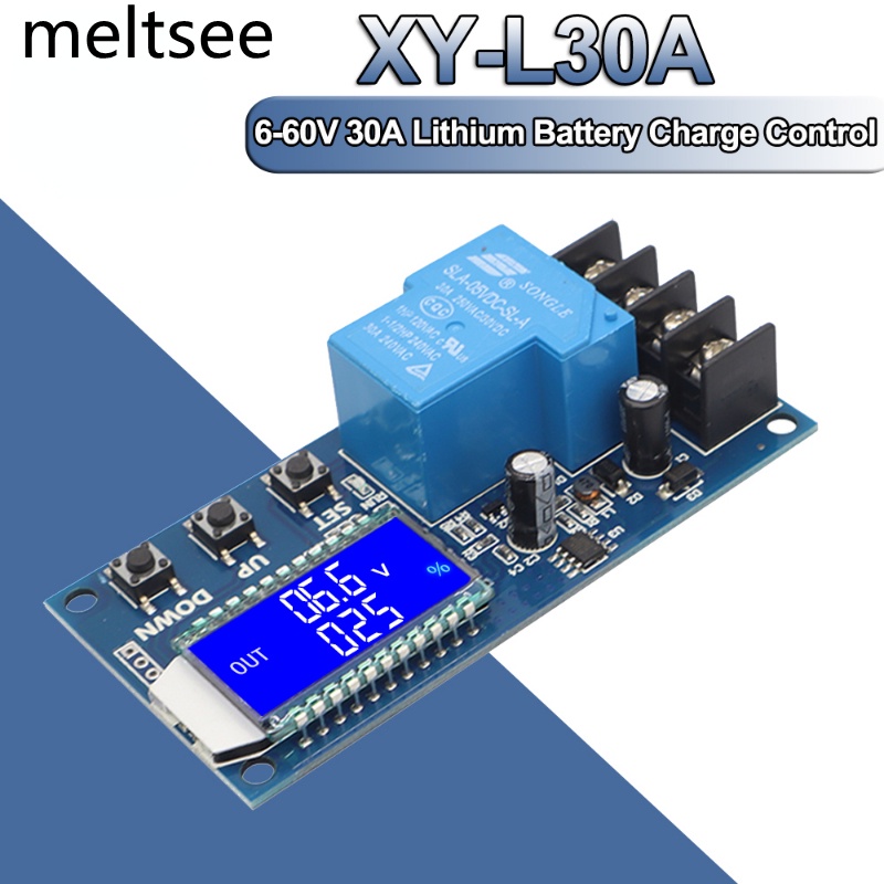 Dc 6-60v 30A โมดูลบอร์ดโมดูลควบคุมการชาร์จแบตเตอรี่ หน้าจอ LCD XY-L30A