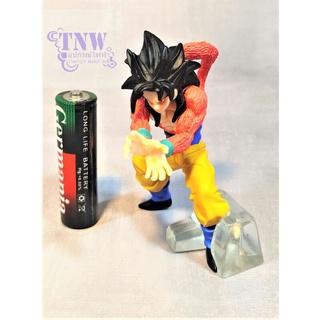 [มือสอง งาน แท้ ญี่ปุ่น ]Son Goku โกคู ซุปเปอร์ไซย่า ร่าง 4ขนาด 3"ท่าปล่อยพลัง ฐานใส