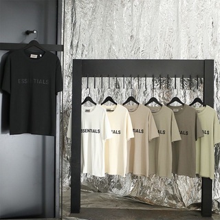 FOG Fear Of God Essentials (พร้อมส่งทุกสี) double line All season Tshirt 20-21-22 โลโก้ตัวนูน (ภาพถ่ายวีดีโอสินค้าจริง)