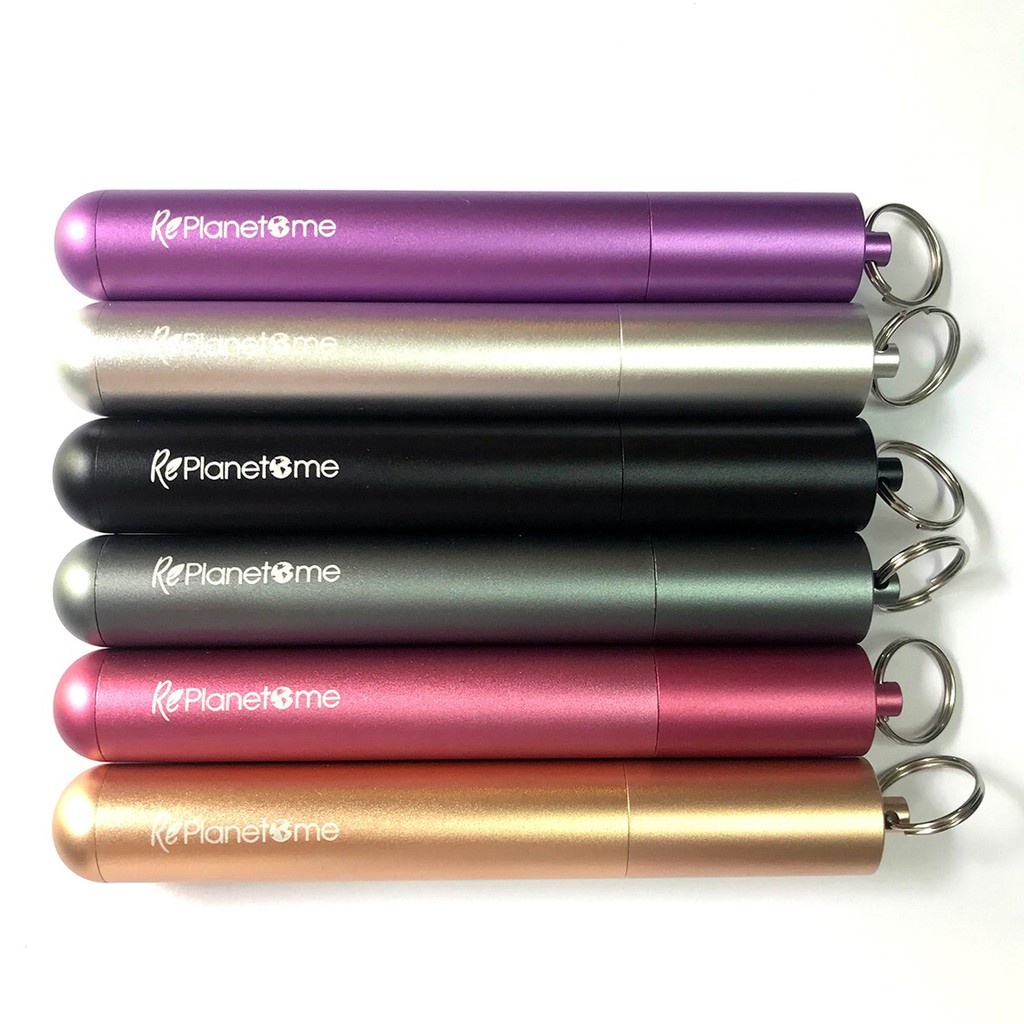 หลอดสแตนเลสเทเลสโคปย่อยืดได้ พร้อมแปรงในเคสแคปซูล || Telescopic Portable Stainless Steel Straw