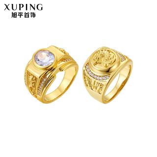 xuping เครื่องประดับแหวนทอง 24 k gold dragon inlay aaa zirconia สําหรับผู้ชายขนาด 8 9 10 11