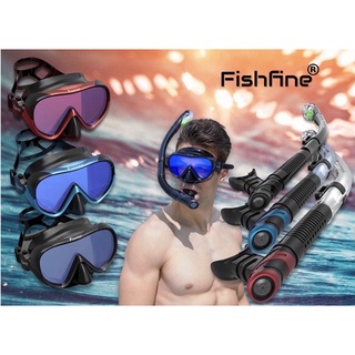 หน้ากากดำน้ำลึกเลนส์ปรอทกัน UV Fishfine Deep Diving Mask