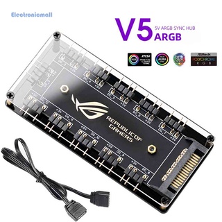 [ElectronicMall01.th] อะแดปเตอร์ฮับแยกสายพัดลม ARGB สําหรับคอมพิวเตอร์ตั้งโต๊ะ PC