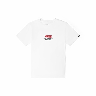 เสื้อยืดแขนสั้น ทรงหลวม พิมพ์ลายโลโก้ Vans สีขาว สไตล์คลาสสิก สําหรับคู่รัก