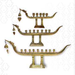 เชิงเทียน เรือหงษ์ ทองเหลือง ขัดเงา แบบ 5 ช่อ 7 ช่อ 9 ช่อ
