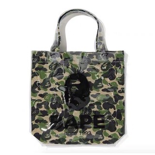 Bape A Bathing Ape ABC clear tote bag green in plastic