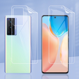 2in1 ฟิล์มไฮโดรเจลนิ่ม สําหรับ VIVO X70 Pro X70Pro X60 Pro x60Pro ฟิล์มกันรอยด้านหลัง แบบเต็มจอ ไม่ใช่กระจก