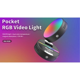 ไฟ Ulanzi รุ่น R66 RGB Vlog Light ไฟวงกลมติดหัวกล้อง ปรับแสงไฟ 2500-9000K มี Softbox/ปรับแสงได้ ชาร์จไฟได้