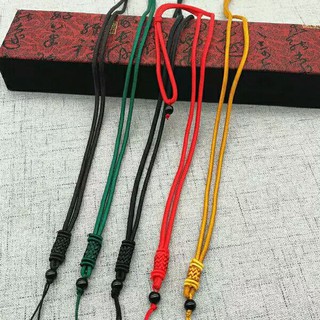 ปมจีน 6 มิลลิเมตรหยกอาเกตสีดำอุปกรณ์เชือกเส้นเล็กหดสร้อยคอเชือกผู้ชายและผู้หญิง multicolor