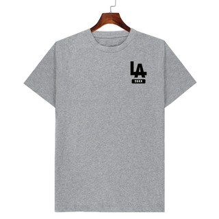 เสื้อยืดสีเทา LA 20XX Los Angeles คอกลม มีเก็บปลายทาง