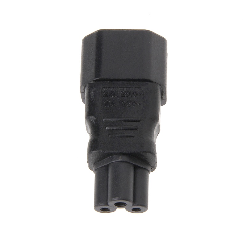 TO IEC 320 C14 3-Pin Male To C5 3-Pin Female Power Plug Converter Adapter