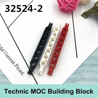 อะไหล่บล็อกตัวต่อเทคโนโลยี เข้ากันได้กับ Major Brand MOC parts 32524-2 1x7 hole arm two ends 10 ชิ้น