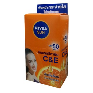 ⚡⚡1 กล่อง 6 ซอง⚡⚡ ใหม่ Nivea Sun C&amp;E SPF50 PA+++ 7ml. กันแดดวิตามินซีแอนด์อี