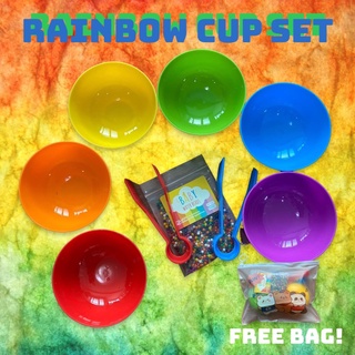 Rainbow cup 6 สีพร้อมที่คีบ 2 ชิ้น #แถมฟรี#เม็ดบีทถุงเล็ก #แถมฟรี# ถุงเก็บ (สุ่มลาย) ทั้งหมดเพียง 190 บาท