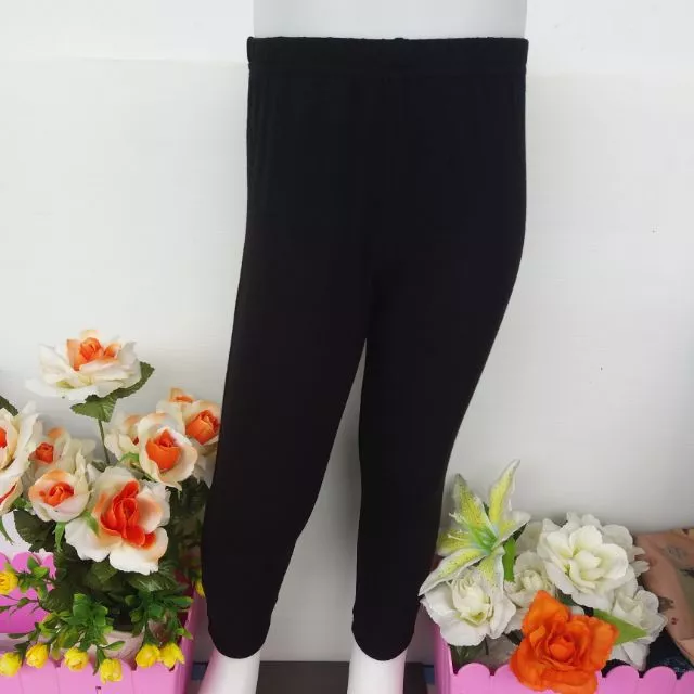 กางเกงเลคกิ้งเด็ก สีดำ ผ้าเรยอน S-XXL