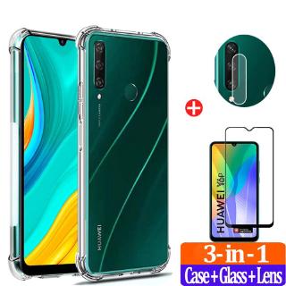 3-in-1 เคส + ฟิล์มเลนส์กล้อง + ฟิล์มกระจกนิรภัย สําหรับ Huawei Y6P Y5P Y7P 2020 ป้องกันหน้าจอ Xummen