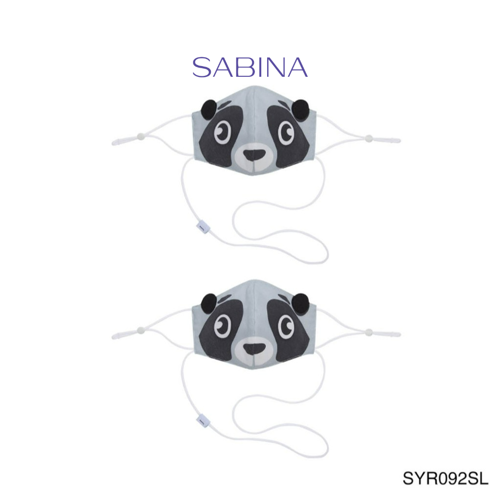Sabina Kids Mask (Set 2 ชิ้น ) หน้ากากอนามัย "สำหรับเด็ก 6-12 ปี" รหัส SYR092SL สีเทาอ่อน มีสายคล้องคอ
