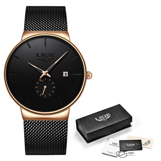 LIGE Mens Watches Top Luxury Brand Men Fashion Business Watch Casual Analog Quartz Wristwatch Waterproof Clock