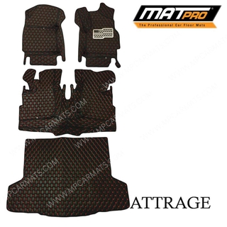 MatPro พรมปูพื้นเข้ารูป5D 6D Premium Fitted Leather Car Mats สำหรับรถรุ่น Mitsubishi Attrage ปี2016-2019