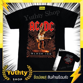 เสื้อยืดเสื้อวง ACDC Black Ice เสื้อยืดแฟชั่นวินเทจ90 ไม่มีตะเข็บข้าง ใส่ได้ทั้งชายและหญิง