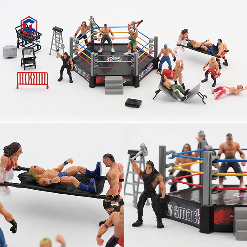 1 ชุด Wrestling Playset ที่สมจริง DIY Mini Wrestling Action Figure Play ชุดสําหรับเด็ก
