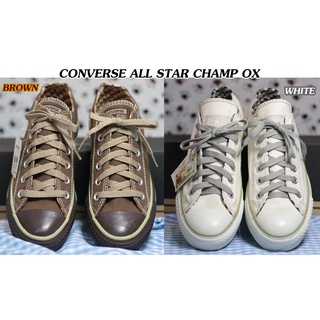 CONVERSE รุ่น ALL STAR CHAMP OX BROWN / WHITE รองเท้าผ้าใบ สีน้ำตาล / สีขาว ใหม่มือ1 ลิขสิทธิ์ของแท้100% มีของ พร้อมส่ง