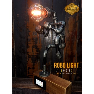 โคมไฟหุ่นยนต์ โคมไฟวินเทจ โคมไฟโบราณ โคมไฟแฮนเมด Robot Lamp Vintage Style