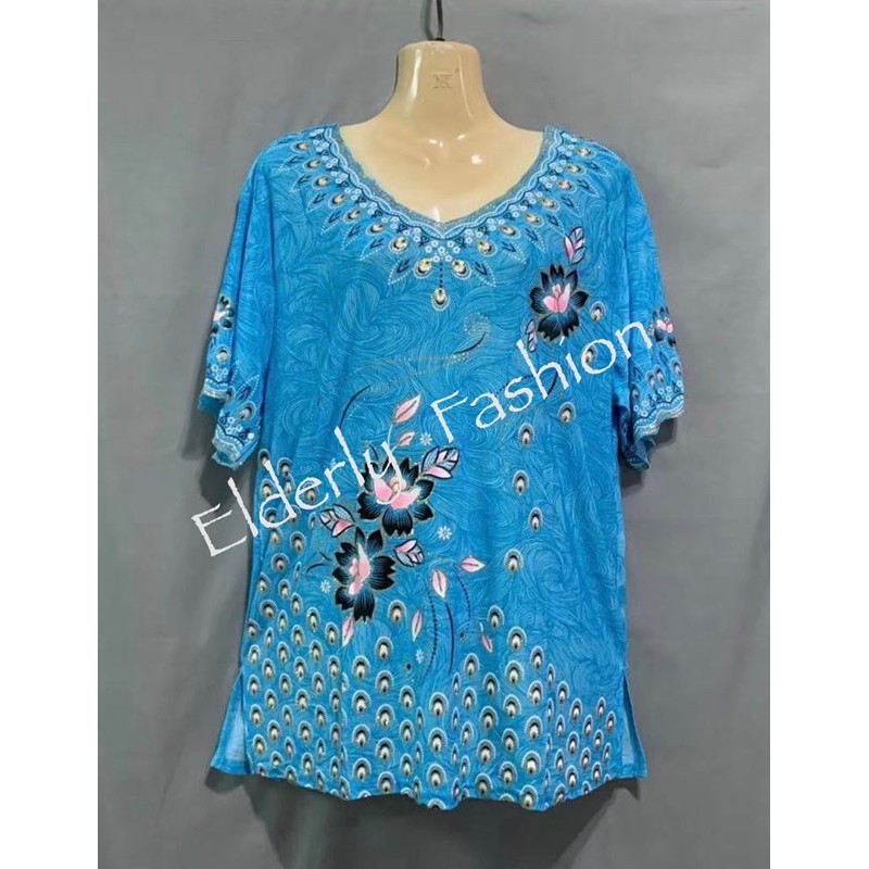 เสื้อแฟชั่นผู้ใหญ่ เสื้อคนแก่ลายดอก ผ้าใส่สบาย